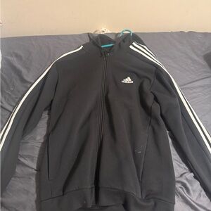Adidas Black Hoodie with White Label